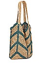 view 3 of 4 Mykonos Straw Tote in Seascape Combo