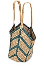 view 4 of 4 Mykonos Straw Tote in Seascape Combo