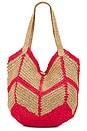 view 1 of 4 Mykonos Straw Tote Bag in Red Orange