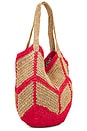 view 3 of 4 Mykonos Straw Tote Bag in Red Orange