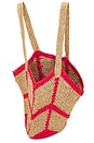 view 4 of 4 Mykonos Straw Tote Bag in Red Orange