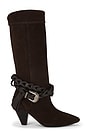 view 1 of 5 Bridget Belt Slouch Boot in Chocolate Suede
