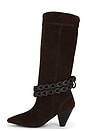 view 5 of 5 Bridget Belt Slouch Boot in Chocolate Suede
