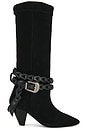 view 1 of 5 Bridget Belt Slouch Boot in Black Suede