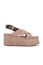 view 1 of 5 Beach Party Platform Sandal in Fawn Suede