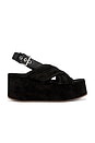 view 1 of 5 Beach Party Platform Sandal in Black Suede