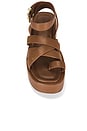 view 4 of 5 SANDALIA HAZEL FLATFORM in Latte Leather