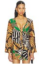 view 1 of 5 BLUSA DE FRENTE ABIERTO OPEN FRONT BLOUSE in Animal