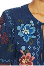 view 5 of 5 Blouse in Stitched Garden Dark Blue