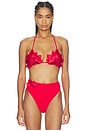 view 1 of 4 HAUT DE MAILLOT DE BAIN PLACED PRINT in Poppy Flowers
