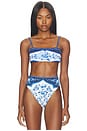 view 2 of 5 Porcelain Garden Bandeau Bikini Top in Blue