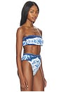 view 3 of 5 Porcelain Garden Bandeau Bikini Top in Blue