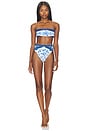 view 4 of 4 Porcelain Garden High Waist Bikini Bottom in Blue