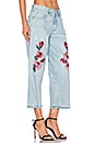 view 2 of 5 Embroidered Relaxed Crop in Medium Blue