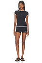 view 5 of 6 БАЙКЕРСКИЕ ШОРТЫ STRIPED MINI SHORTS in Black & White