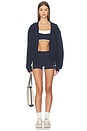 view 4 of 4 Contrast Layered Sports Bra in Navy & Lemon