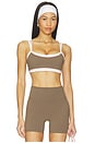 view 1 of 4 Contrast Layered Sports Bra in Walnut & Pink