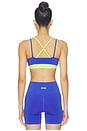 view 4 of 4 Criss Cross Layered Sports Bra in Cobalt & Lime