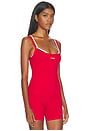 view 2 of 4 CARACO À VOLANTS LAYERED CAMI TOP in Cherry/Navy/White