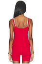 view 4 of 4 CARACO À VOLANTS LAYERED CAMI TOP in Cherry/Navy/White