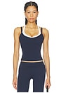view 1 of 4 V Layered Tank Top in Navy & White