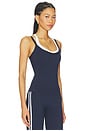 view 2 of 4 V Layered Tank Top in Navy & White