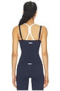 view 4 of 4 V Layered Tank Top in Navy & White