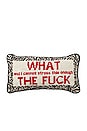 view 1 of 3 WTF Needlepoint Pillow in 