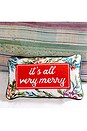 view 3 of 5 Very Merry Needlepoint Pillow in 