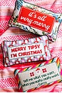 view 5 of 5 Very Merry Needlepoint Pillow in 