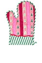 view 2 of 3 Snowwood Stripe Oven Mitt in Red & Light Pink & Green
