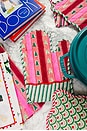 view 3 of 3 Snowwood Stripe Oven Mitt in Red & Light Pink & Green