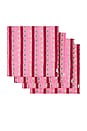 view 2 of 5 SERVILLETAS DE RAYAS DE MADERA DE NIEVE SNOWWOOD STRIPE NAPKINS in Red & Light Pink & Green
