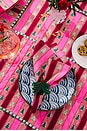 view 3 of 5 SERVILLETAS DE RAYAS DE MADERA DE NIEVE SNOWWOOD STRIPE NAPKINS in Red & Light Pink & Green