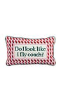 view 1 of 5 Fly Coach Needlepoint Pillow in Pink & Green