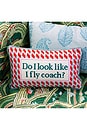 view 4 of 5 Fly Coach Needlepoint Pillow in Pink & Green