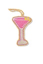 view 1 of 2 Cosmopolitan Needlepoint Icon Ornament in Pink