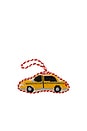 view 1 of 3 ORNAMENTO TAXI CAB NEEDLEPOINT ICON ORNAMENT in Yellow