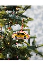 view 3 of 3 ORNAMENTO TAXI CAB NEEDLEPOINT ICON ORNAMENT in Yellow