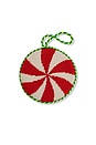 view 1 of 2 Peppermint Needlepoint Icon Ornament in Red