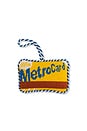 view 1 of 2 ORNAMENTO METRO CARD NEEDLEPOINT ICON ORNAMENT in Yellow