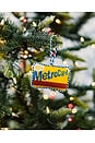 view 2 of 2 ORNAMENTO METRO CARD NEEDLEPOINT ICON ORNAMENT in Yellow