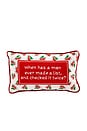 view 1 of 4 CHECK IT TWICE NEEDLEPOINT PILLOW 필로우 in Red & White