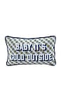 view 1 of 5 Baby It's Cold Outside Needlepoint Pillow in Blue