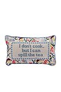 view 1 of 3 Spill The Tea Needlepoint Pillow in 