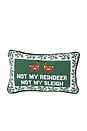 view 1 of 2 Not My Reindeer Needlepoint Pillow in 