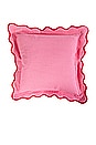 view 1 of 4 Darcy Linen Pillow Cover in Light Pink & Cherry