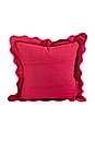 view 2 of 4 Darcy Linen Pillow Cover in Wine & Neon Pink