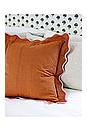 view 4 of 4 Darcy Linen Pillow Cover in Rust & Light Pink