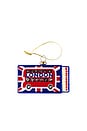 view 1 of 4 London Matchbook Ornament in Red & Dark Blue & Black